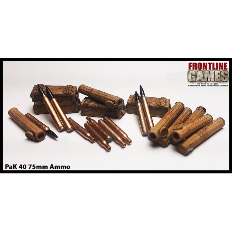 Pak 40 75mm AT Gun Ammo set 28mm WWII FRONTLINE GAMES