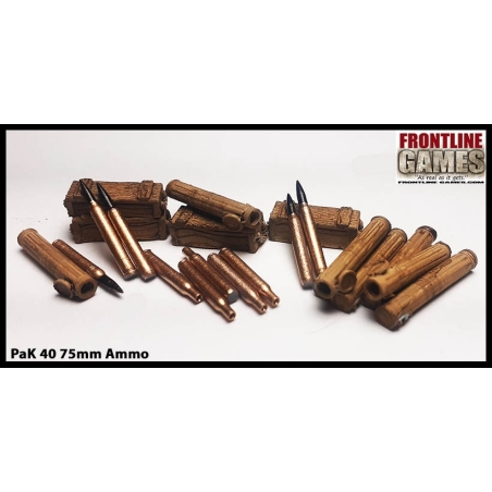 Pak 40 75mm AT Gun Ammo set 28mm WWII FRONTLINE GAMES