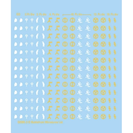 GERMAN DIVISION MARKINGS Decals sheet 15mm WWII BATTLEFRONT FLAMES OF WAR