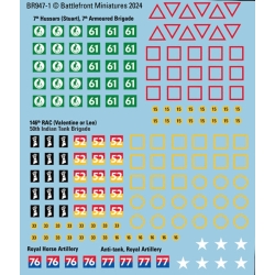 BRITISH/COMMONWEALTH MARKINGS 1 Decals sheet 15mm WWII BATTLEFRONT FLAMES OF WAR