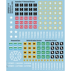 BRITISH COMMONWEALTH MARKINGS 2 Decals sheet 15mm WWII BATTLEFRONT FLAMES OF WAR