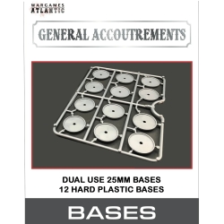 25mm Dual Use Bases Sprue (12)  WARGAMES ATLANTIC