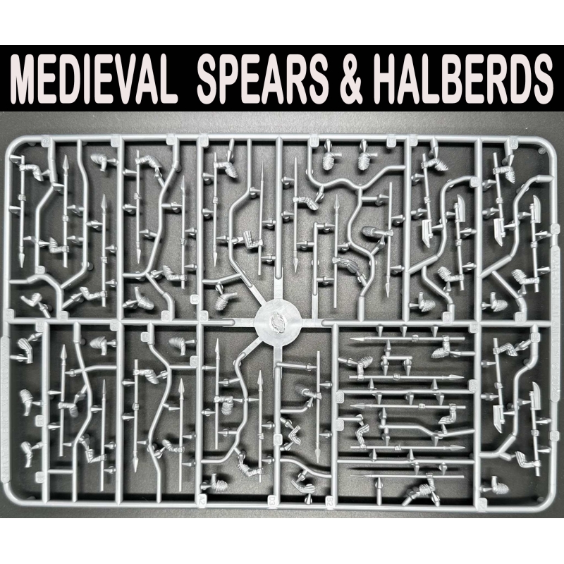 Weapons Sprue - Spears and Halberds 28mm Medeival  WARGAMES ATLANTIC