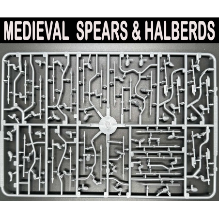Weapons Sprue - Spears and Halberds 28mm Medeival  WARGAMES ATLANTIC