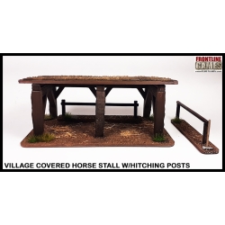 Village Covered Horse Stall w/Hitching Posts FRONTLINE GAMES