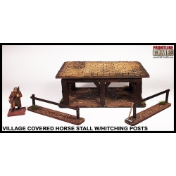 Village Covered Horse Stall w/Hitching Posts FRONTLINE GAMES