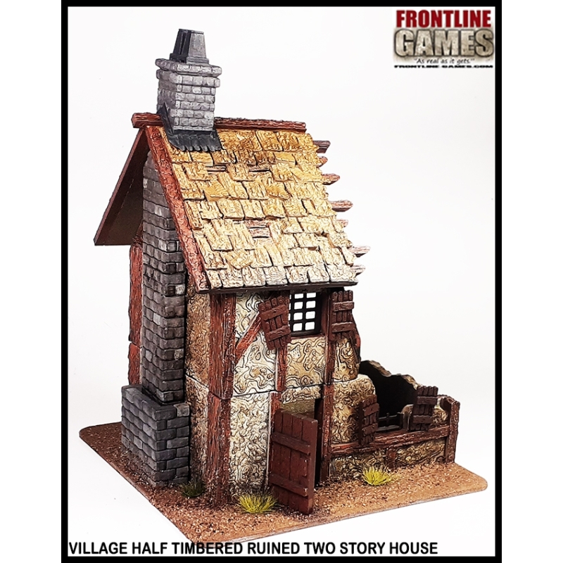 Village Half Timbered Ruined Two Story House FRONTLINE GAMES