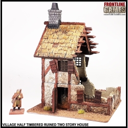 Village Half Timbered Ruined Two Story House FRONTLINE GAMES