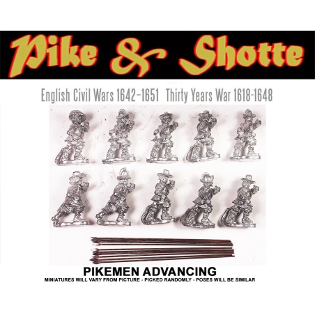 ECW Pikemen Advancing (10) 28mm Thirty Years War Pike & Shotte