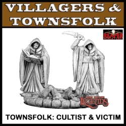 Townsfolk Cultists and Victim DARK HEAVEN LEGENDS REAPER MINIATURES