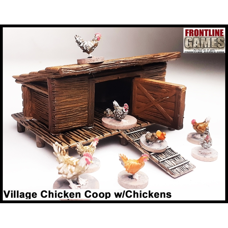 Village Chicken Coup w/Chickens FRONTLINE GAMES