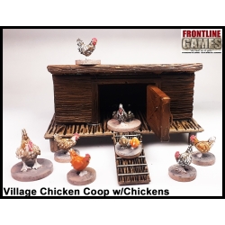 Village Chicken Coup w/Chickens FRONTLINE GAMES