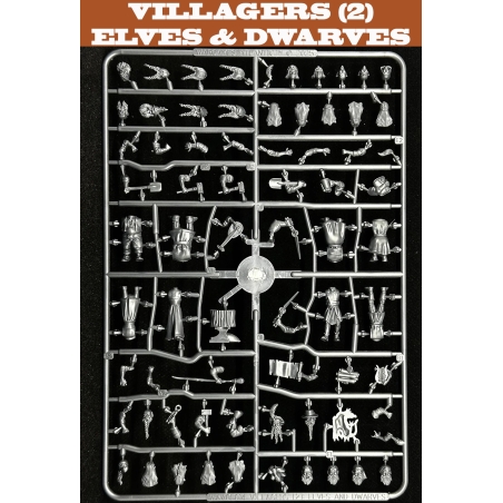 Villagers 2 Elves & Dwarves (8) 28mm WARGAMES ATLANTIC