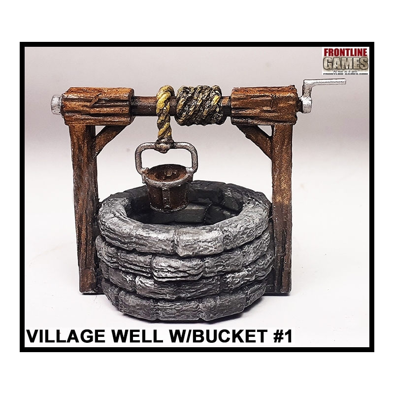 Village Well w/bucket 1 wooden crank FRONTLINE GAMES