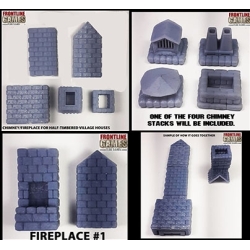 Chimney/Fireplace Set P1 for Standard Half Timbered Village Houses FRONTLINE GAMES