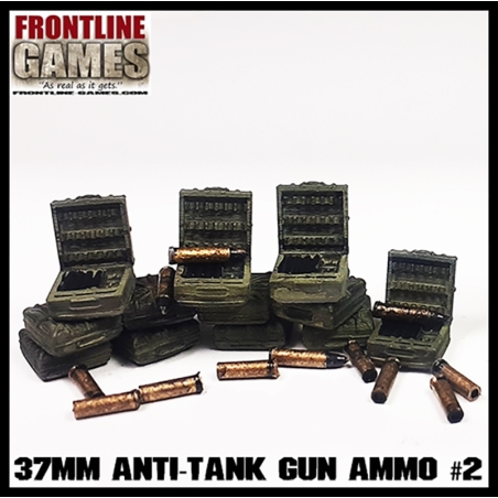 37mm Anti-Tank Gun Ammo set 2 28mm WWII FRONTLINE GAMES