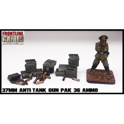 37mm Anti-Tank Gun PaK Ammo Set 28mm WWII FRONTLINE GAMES