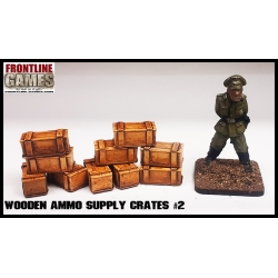 Wooden Ammo/Supply Crates Set 2 28mm WWII FRONTLINE GAMES