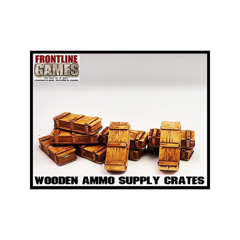 Wooden Ammo/Supply Crates Set 28mm WWII FRONTLINE GAMES