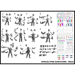 Male Apocalypse Survivors Sprue (10) WARGAMES FACTORY WARLORD GAMES