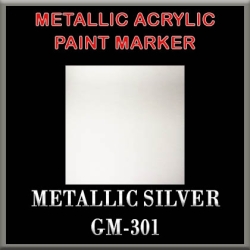 METALLIC SILVER - Metallic Acrylic Paint Pens Fine and Brush tip FRONTLINE GAMES