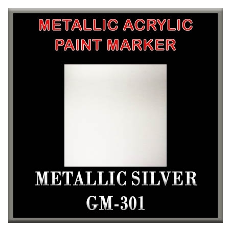 METALLIC SILVER - Metallic Acrylic Paint Pens Fine and Brush tip FRONTLINE GAMES