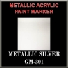 METALLIC SILVER - Metallic Acrylic Paint Pens Fine and Brush tip FRONTLINE GAMES