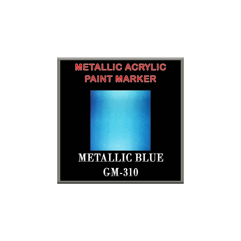 METALLIC BLUE - Metallic Acrylic Paint Pens Fine and Brush tip FRONTLINE GAMES