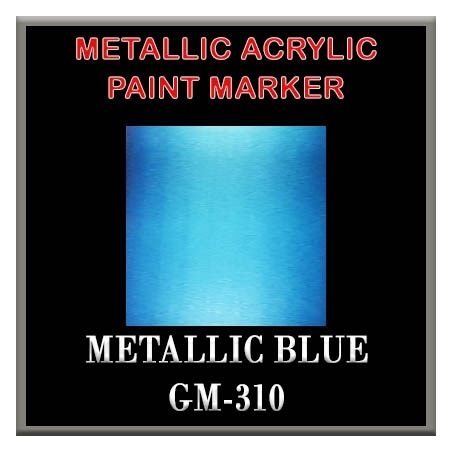 METALLIC BLUE - Metallic Acrylic Paint Pens Fine and Brush tip FRONTLINE GAMES