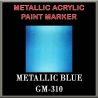 METALLIC BLUE - Metallic Acrylic Paint Pens Fine and Brush tip FRONTLINE GAMES
