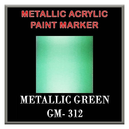 METALLIC GREEN - Metallic Acrylic Paint Pens Fine and Brush tip FRONTLINE GAMES