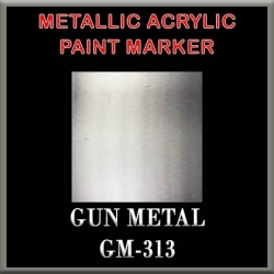 GUN METAL - Metallic Acrylic Paint Pens Fine and Brush tip FRONTLINE GAMES