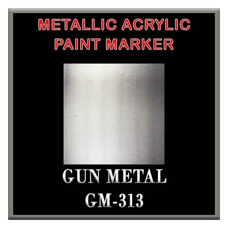 GUN METAL - Metallic Acrylic Paint Pens Fine and Brush tip FRONTLINE GAMES