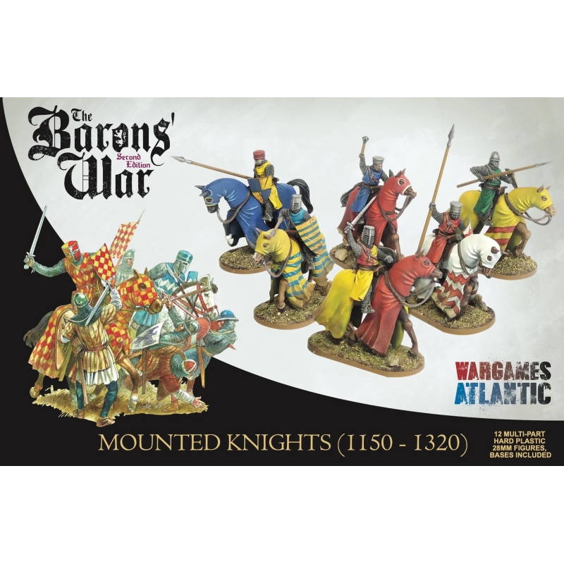 Mounted Knights - 1100-1320 Sprues (12) 28mm BARONS WAR WARGAMES ATLANTIC