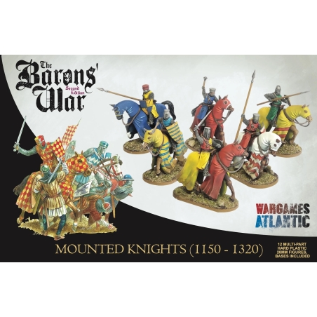 Mounted Knights - 1100-1320 Sprues (12) 28mm BARONS WAR WARGAMES ATLANTIC