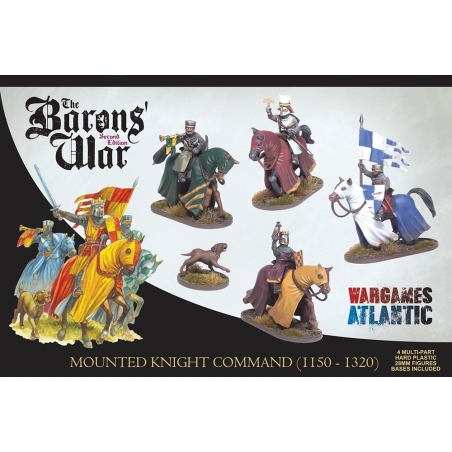 Mounted Knight Command (1150 - 1320) 28mm BARONS WAR WARGAMES ATLANTIC