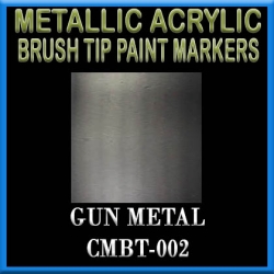 GUN METAL - Metallic Acrylic Fine Brush tip Paint Pens FRONTLINE GAMES