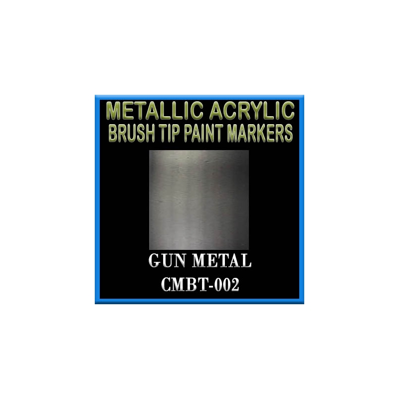 GUN METAL - Metallic Acrylic Fine Brush tip Paint Pens FRONTLINE GAMES
