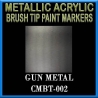GUN METAL - Metallic Acrylic Fine Brush tip Paint Pens FRONTLINE GAMES