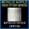 METALLIC SILVER - Metallic Acrylic Fine Brush tip Paint Pens FRONTLINE GAMES