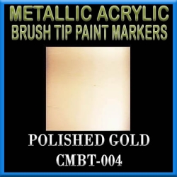 POLISHED GOLD - Metallic Acrylic Fine Brush tip Paint Pens FRONTLINE GAMES