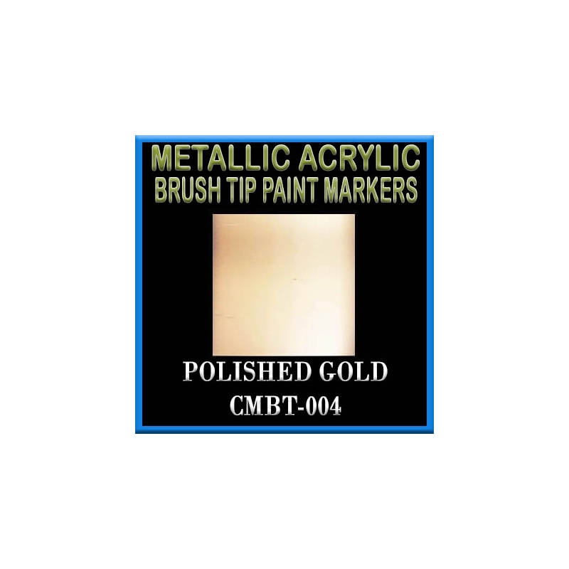 POLISHED GOLD - Metallic Acrylic Fine Brush tip Paint Pens FRONTLINE GAMES