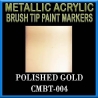 POLISHED GOLD - Metallic Acrylic Fine Brush tip Paint Pens FRONTLINE GAMES