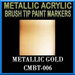 METALLIC GOLD - Metallic Acrylic Fine Brush tip Paint Pens FRONTLINE GAMES