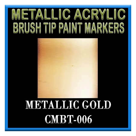 METALLIC GOLD - Metallic Acrylic Fine Brush tip Paint Pens FRONTLINE GAMES