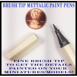 METALLIC GOLD - Metallic Acrylic Fine Brush tip Paint Pens FRONTLINE GAMES
