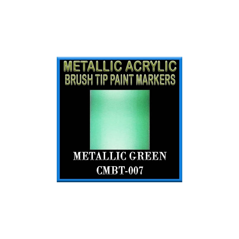 METALLIC GREEN - Metallic Acrylic Fine Brush tip Paint Pens FRONTLINE GAMES