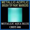 METALLIC AQUA BLUE - Metallic Acrylic Fine Brush tip Paint Pens FRONTLINE GAMES
