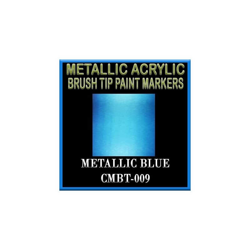 METALLIC BLUE - Metallic Acrylic Fine Brush tip Paint Pens FRONTLINE GAMES