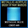 METALLIC BLUE - Metallic Acrylic Fine Brush tip Paint Pens FRONTLINE GAMES